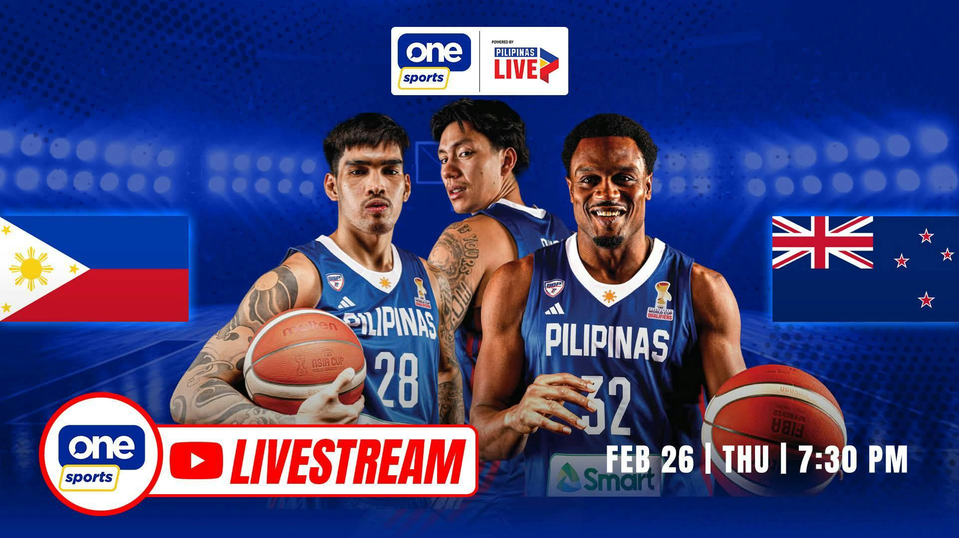 LIVESTREAM: Gilas Pilipinas vs New Zealand in FIBA World Cup Asian Qualifiers